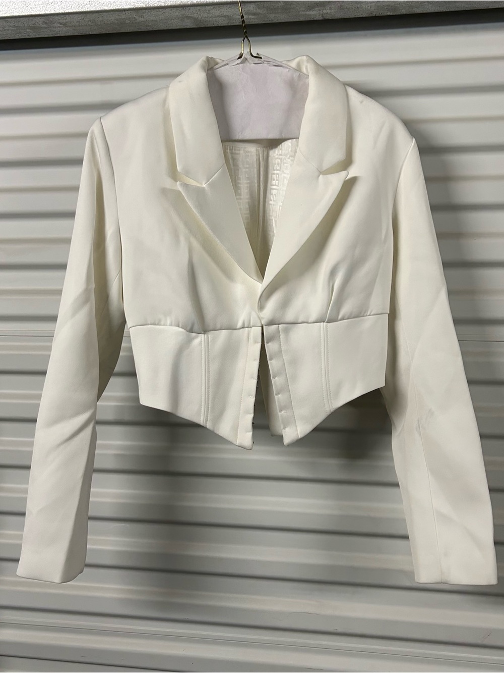 House of CB White Cropped Blazer Jacket